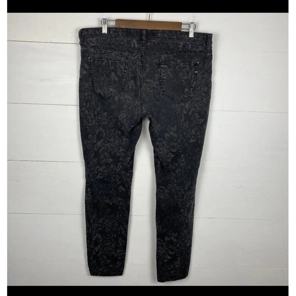 Genetic Denim The Stem 32 Jeans Black Garden Goth Punk Grunge Skinny Dark Floral